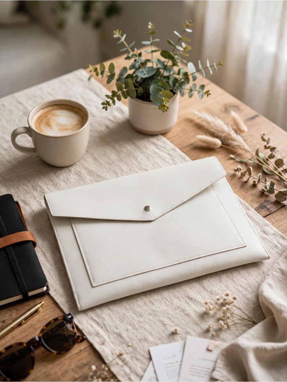 Classic Gray Envelope Tablet Organizer Clutch - Minimalist